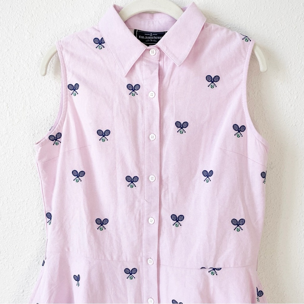 Kiel James Patrick Tennis Embroidered Fit & Flare Dress Size Medium Preppy Sport - Picture 3 of 9
